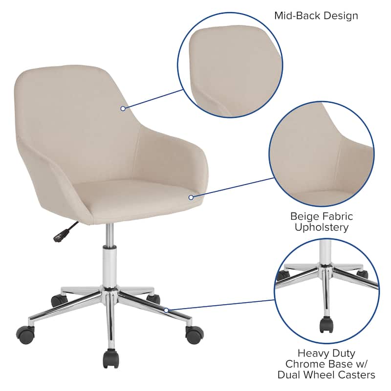 Home & Office Mid-Back LeatherSoft Upholstered Swivel Chair