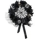 preview thumbnail 1 of 10, Haunted Hill Farm 15-In. Halloween Black and White Floral Wreath Pumpkins, Skulls, and Spiderweb for Haunted House Decoration