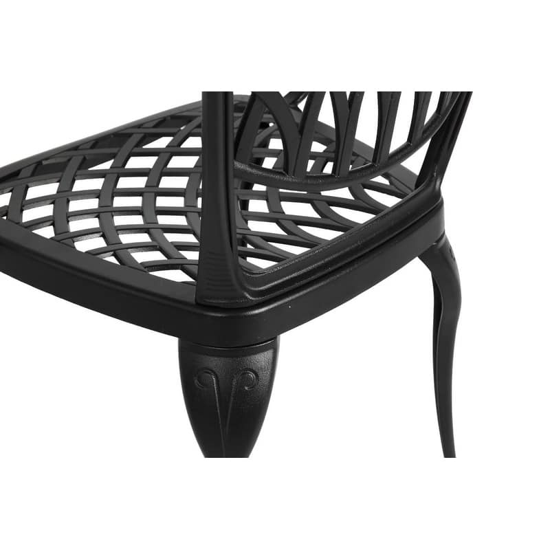 3 Piece Patio Bistro Set Cast Aluminum Bistro Table and Chairs Set Black