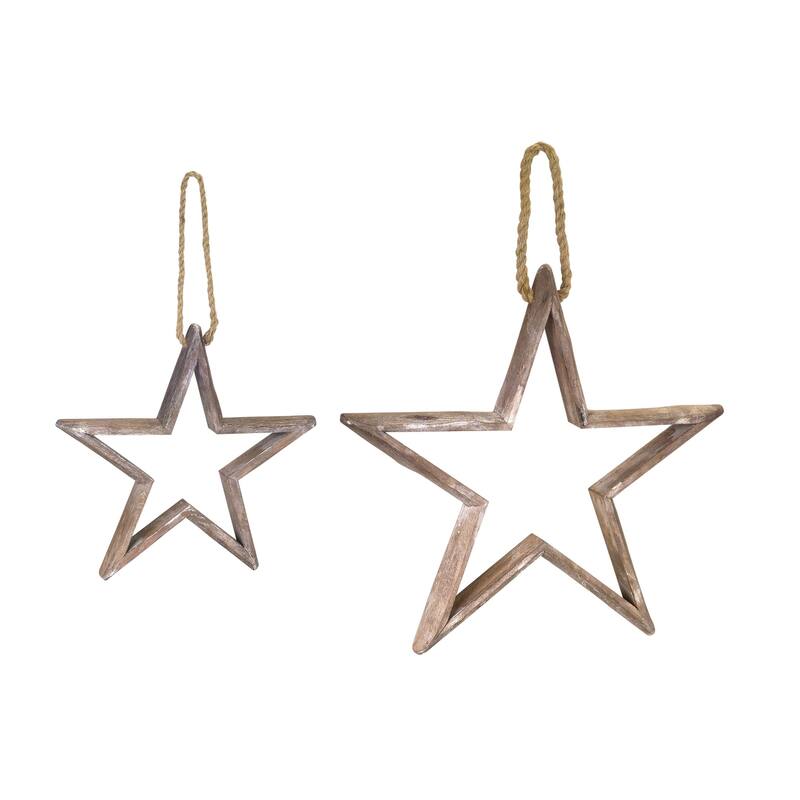 Wooden Star Ornament (Set of 4)