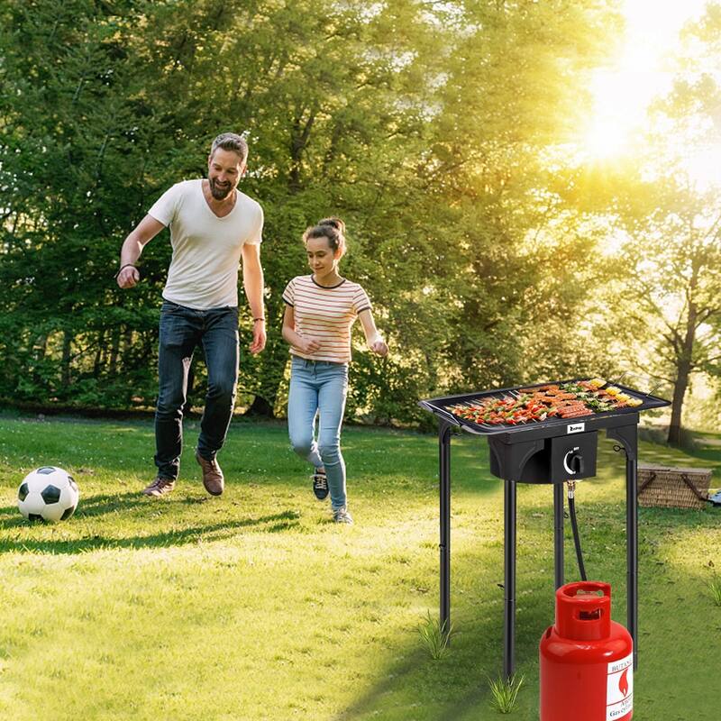 Single Burner Portable Cast Iron Patio Cooking Burner - N/A