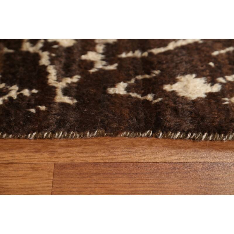 Tribal Moroccan Oriental Wool Area Rug Hand-knotted Office Carpet - 5'4" x 8'5"