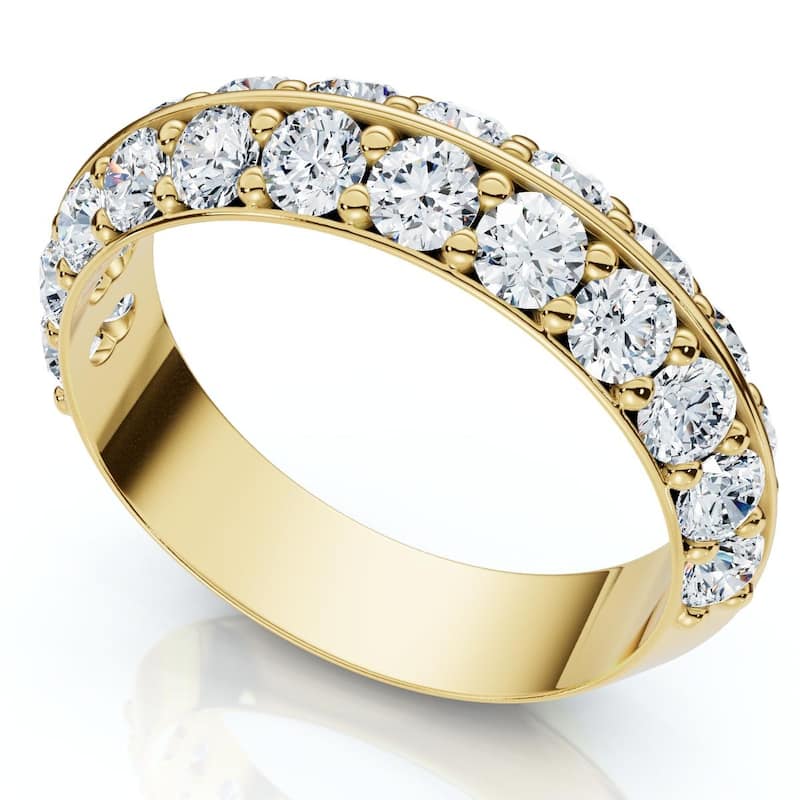 Bliss Diamond 1 1/3Ct Diamond Wedding Band Gold or Platinum Lab Grown - 6 - Yellow