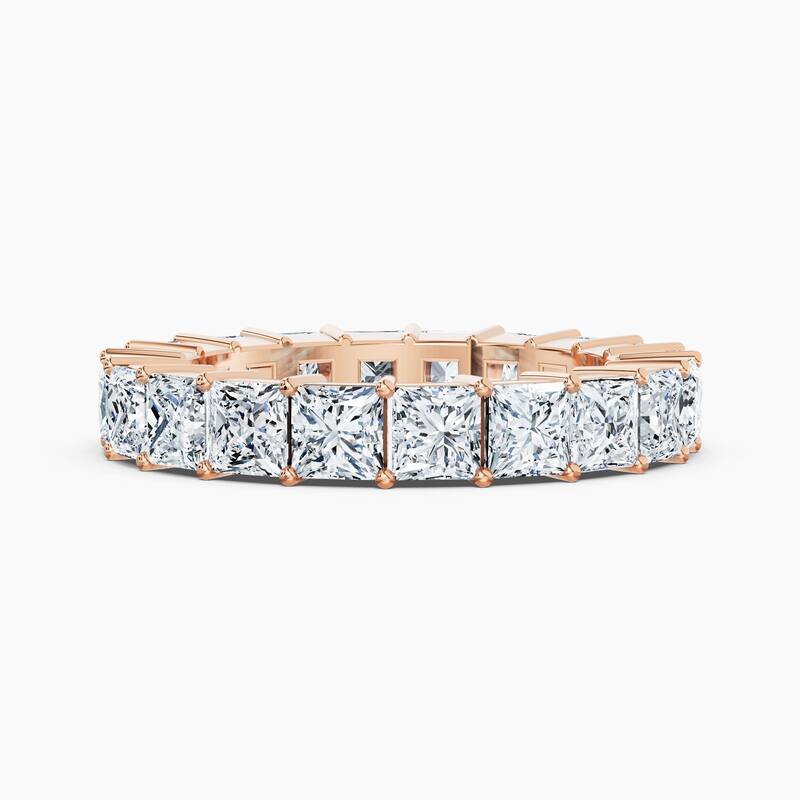 Auriya 14k Gold Princess Lab Grown Diamond Eternity Band 2.50 - 11.25 ct. tw. (F-G, VS) - 5.00 ct. wt. - 5.5 - Rose