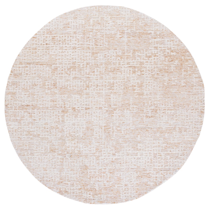 SAFAVIEH Handmade Ebony Marcijona Modern Contemporary Wool Rug - 6' Round - Ivory/Gold
