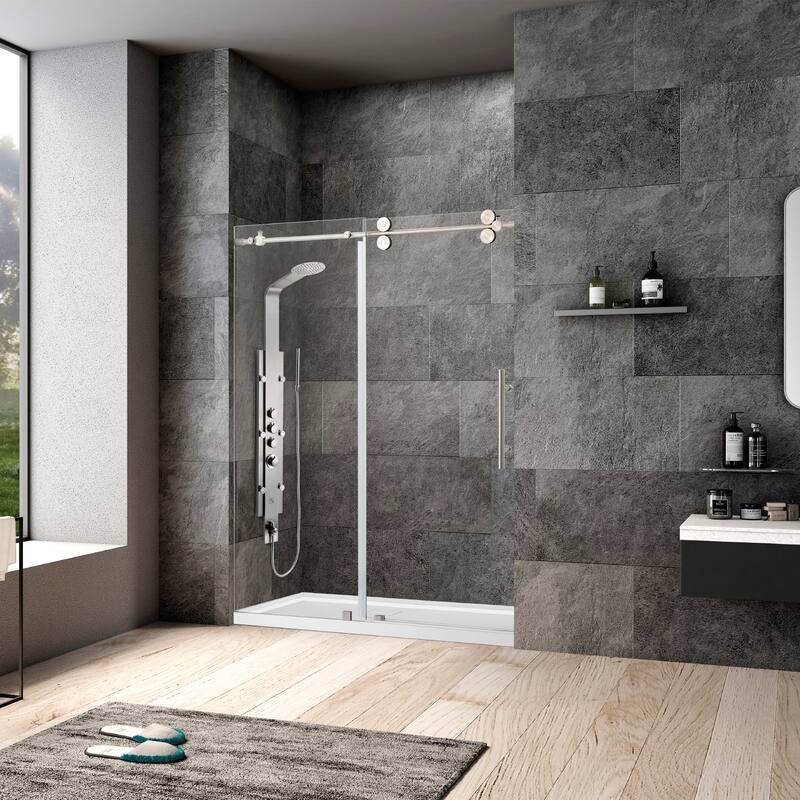 Miseno MSD-VILL-6078-SS Villena 78" High x 60" Wide Sliding Frameless