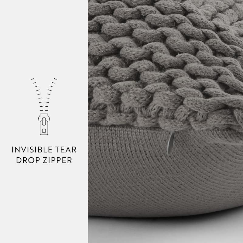 Cozy Chunky Knit Acrylic Decor Throw Pillow