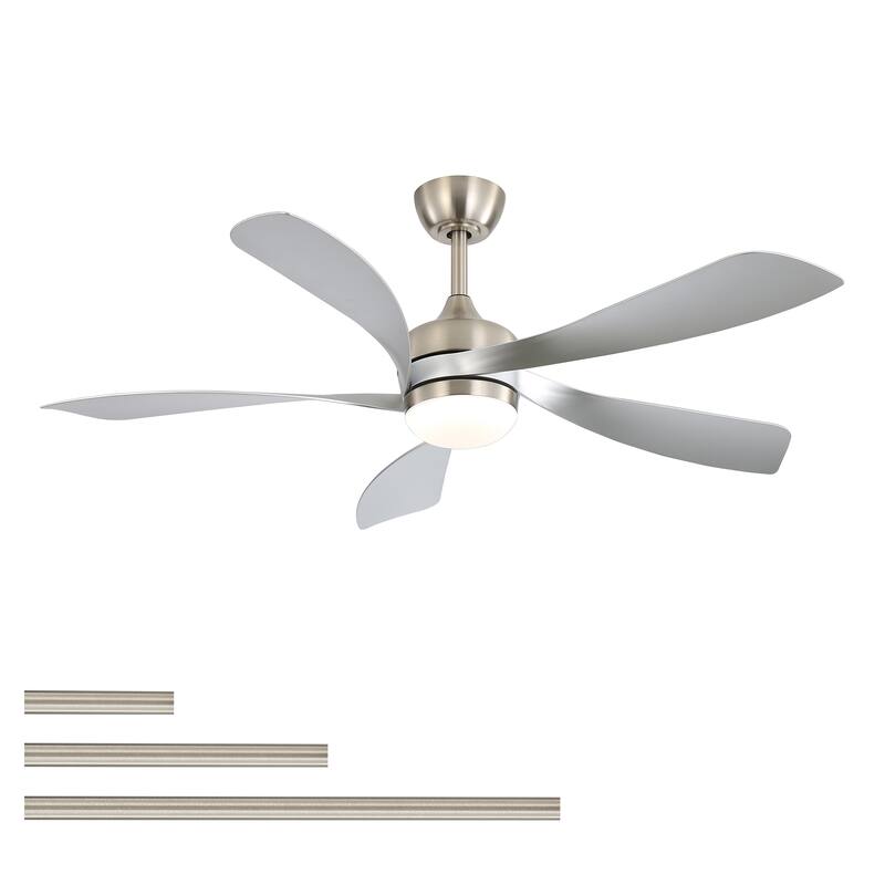 52-Inch Smart Ceiling Fan with Light Featuring 5 ABS Blades Dimmable LED and Memory Function