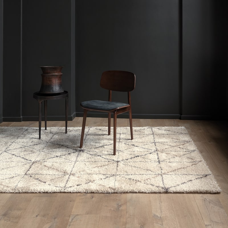 Lush Collection - Cream/Grey Geometric Rug