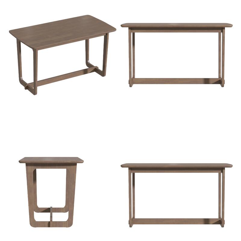 Farmhouse Console Table, Solid Wood Sofa Table, Square Entryway Table Brown