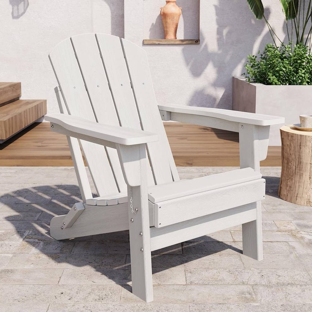 Outdoor Folding Adirondack Chairs, All-Weather Firepit Chair for Patio, Garden, Deck & Lawn - N/A