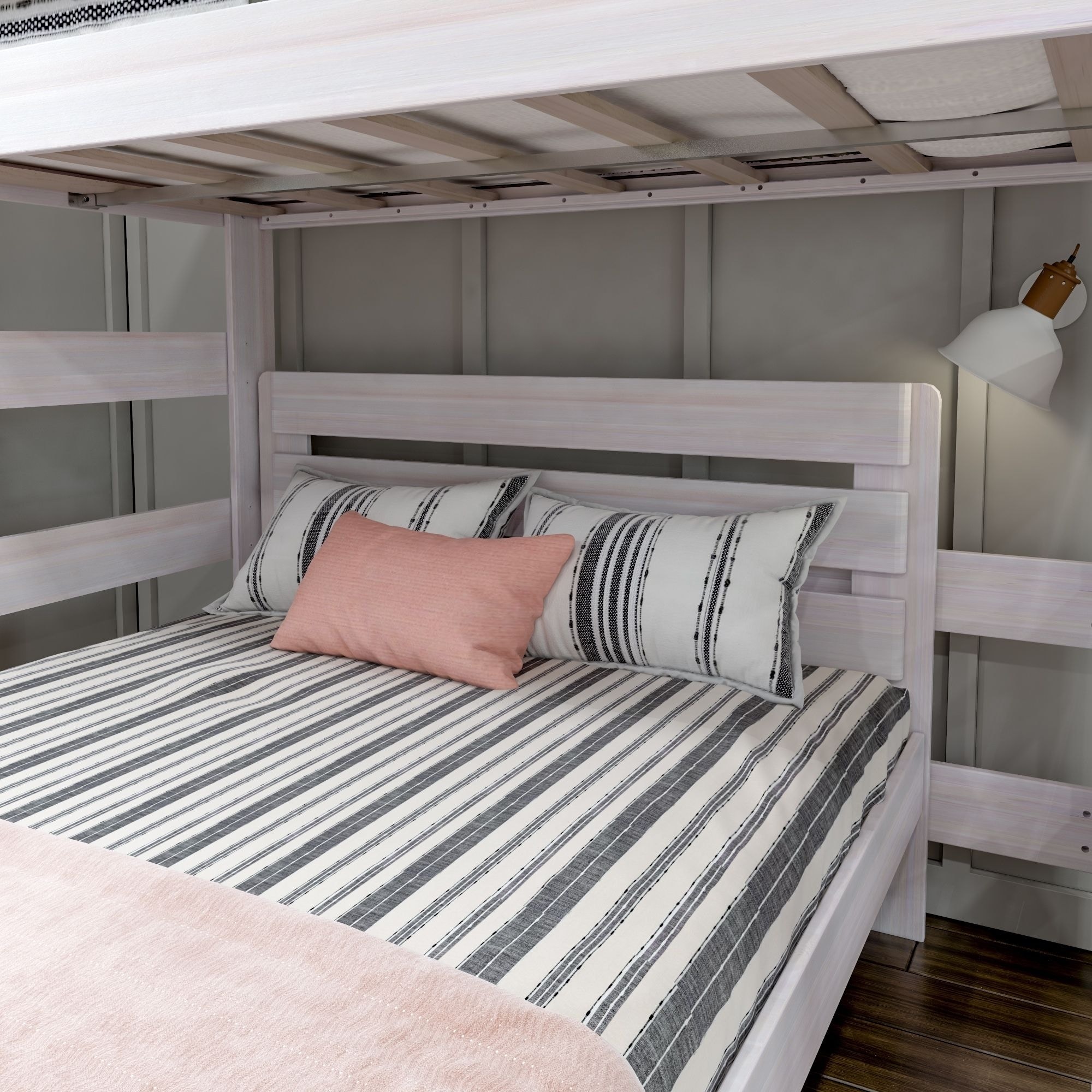 Twin over queen bunk bed l shape store
