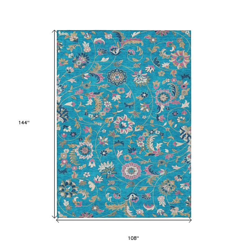 HomeRoots Floral Transitional Rectangle Outdoor Rug