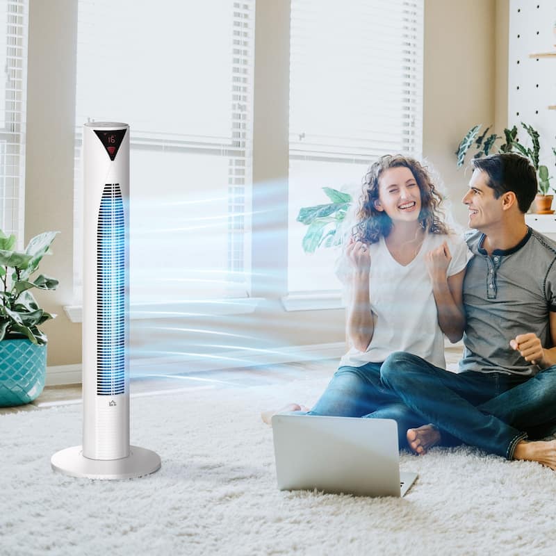 38" Oscillating Tower Fan With 12h Timer