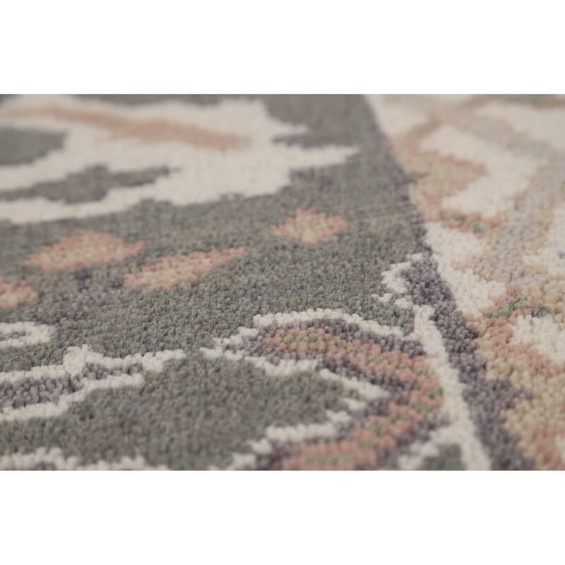 Gray Oushak Oriental Runner Rug Hand-Knotted Hallway Wool Carpet - 2'8"x 11'9"