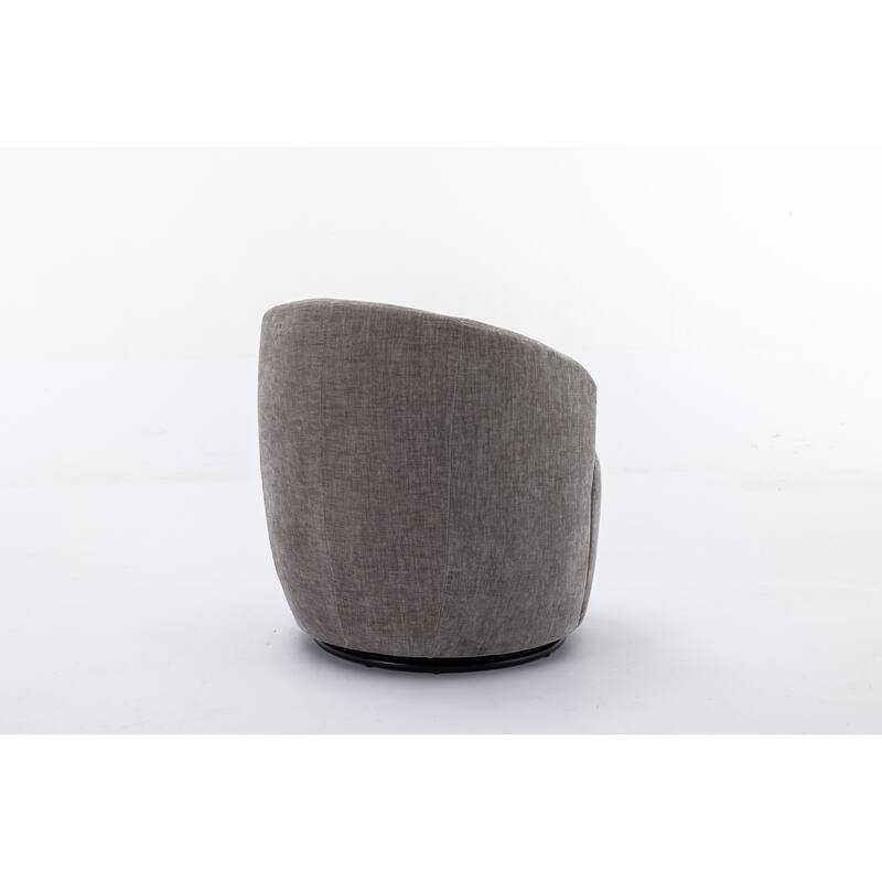 Chenille Fabric Swivel Accent Armchair Barrel Chair