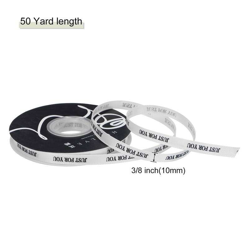 3/8Inch 50 Yard Personalized Satin Ribbon Pastel, Printed Just for You - White