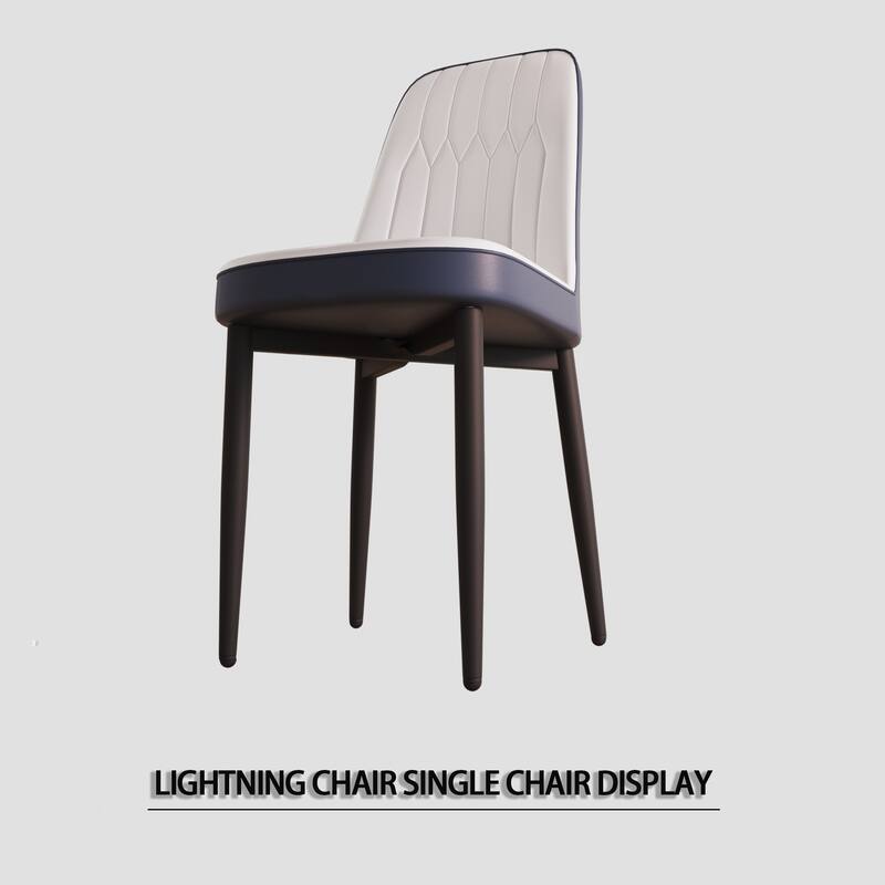 Modern Dining Set with Rectangular Glass Table & PU Upholstered Chairs