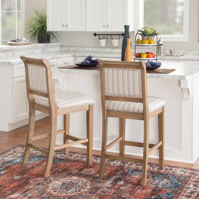Demi-Grey Rustic Striped Counter Stool