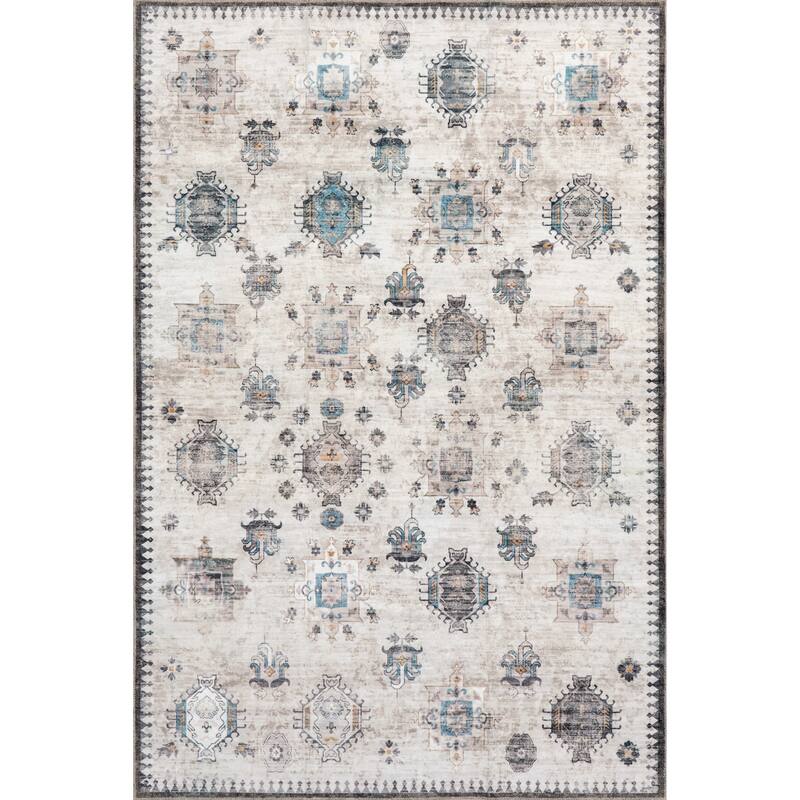 Nuloom Krystin SpinClean Distressed Machine Washable Area Rug