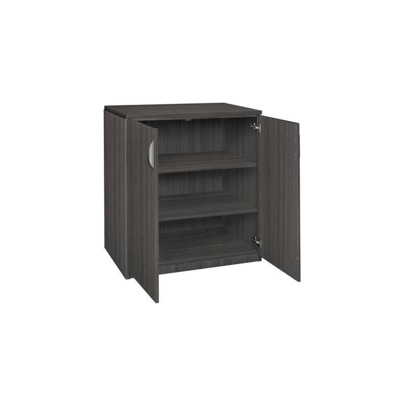 Stand Up Storage Cabinet Ash Grey - Locking Doors and Adjustable Shelves - Perfect for Office or Mailroom