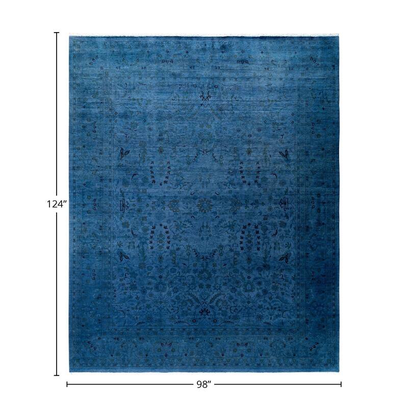 Fine Vibrance, One-of-a-Kind Hand-Knotted Area Rug - Gray, 8' 2" x 10' 4" - 8' 2" x 10' 4"