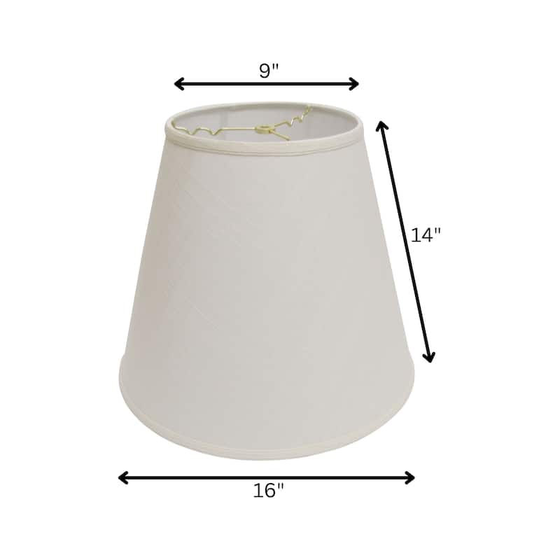 Deep Cone Hardback Lampshade with Washer Fitter, White Fabric Lampshade for Table Lamps, Natural Linen