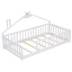 preview thumbnail 1 of 8, Imaginative Twin House Bed with Guardrails Cozy Floor Bed for Childrens Rooms White