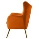 preview thumbnail 21 of 141, Eusebio Tufted Velvet Accent Chair with Wingback, Arms, and Metal Gold Legs for Living Room or Bedroom by HULALA HOME