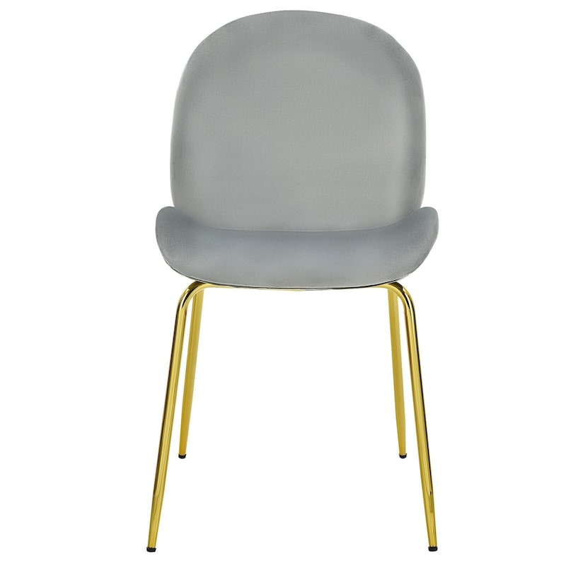 Set of 2 Velvet Accent Chairs with Gold Metal Legs - 19" x 21.5" x 34" (L x W x H)