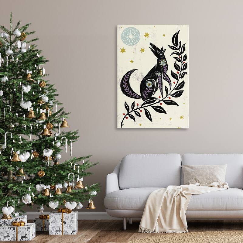 Stupell Howling Winter Wolf Canvas Wall Art Design By Hannah Moren