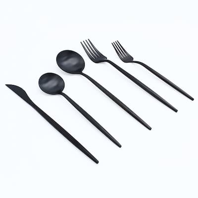 Elyon Lea Matte Colored Stainless Steel Flatware Set 20 Pieces
