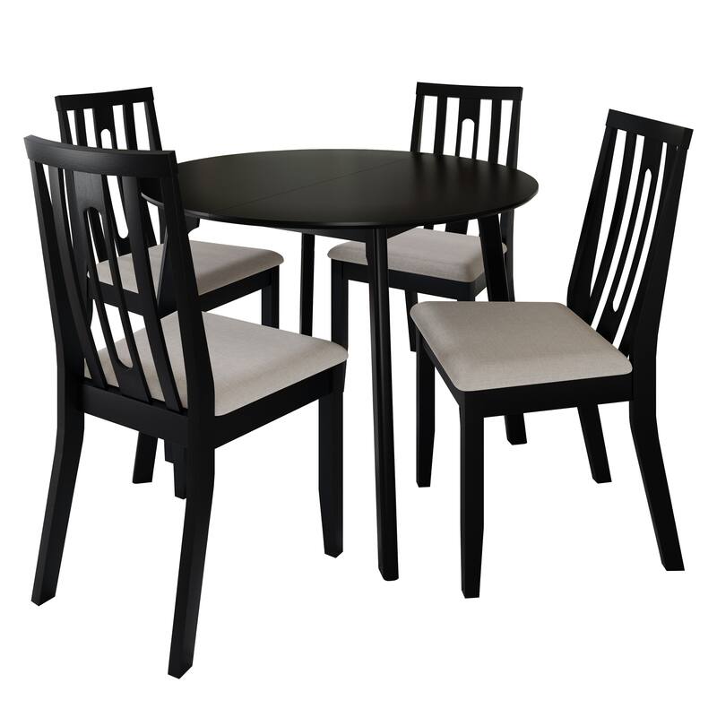 CraftPorch Contemporary 4-Piece Chair and Round Table Dining Set