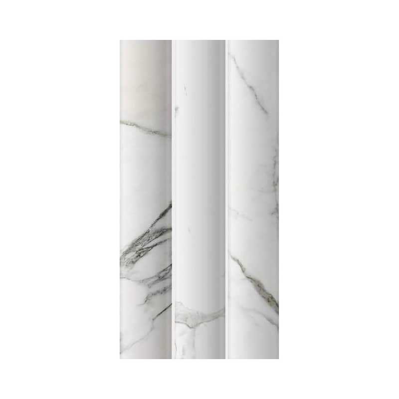 Lyrical 4.5x9 Matte Marble Look Porcelain Fluted Ribbed Tile - Wall, Backplash