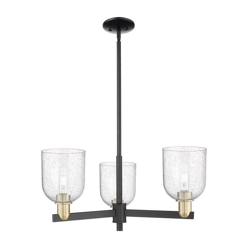Innovations Lighting Endless Possibilities Arcadia - Bella - 3 Light 27" Stem Hung Chandelier - Black Antique Brass/Seedy