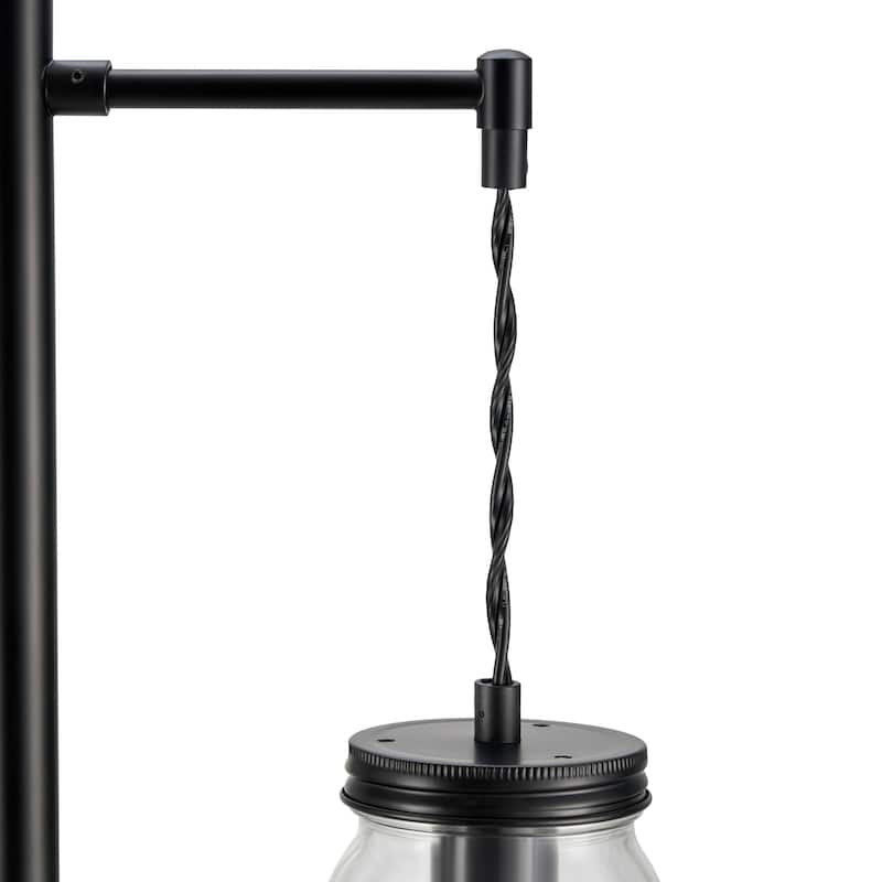 CO-Z 64-Inch Farmhouse Tree Floor Lamp with 3 Mason Jar Glass Shades - Black