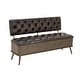 preview thumbnail 15 of 17, Bronze Metal Storage Bench with Tufted Faux Leather