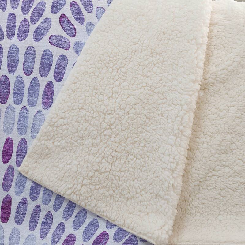 Premium Machine Washable ASB186 Modern Mosaic Sherpa Throw Blanket