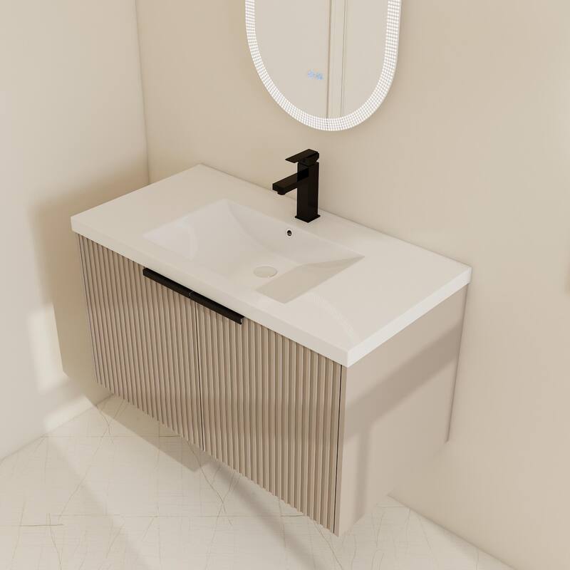 BNK 36''/48'' Single Bathroom Vanity With Sink, Floating Bathroom Vanity with Soft Close Door