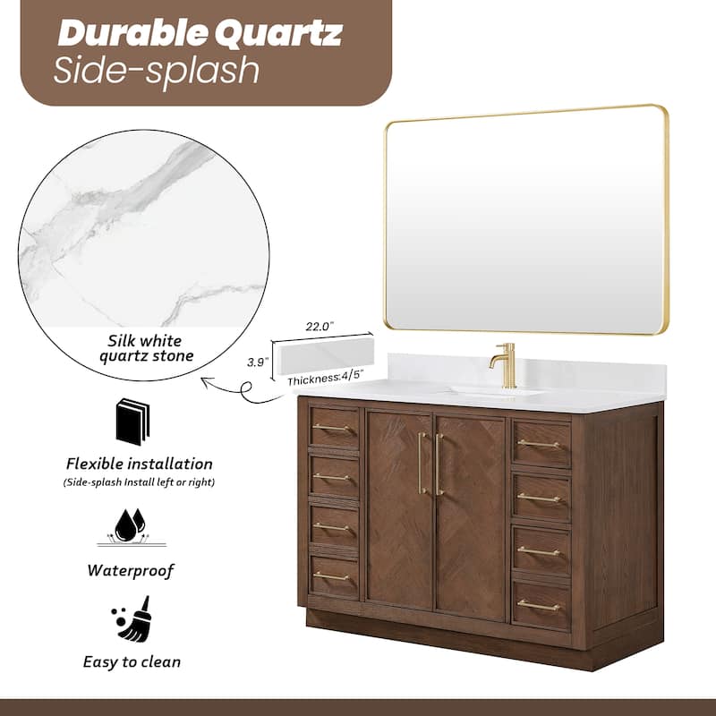Jakarta Bath Vanity with Quartz Stone Top without Mirror