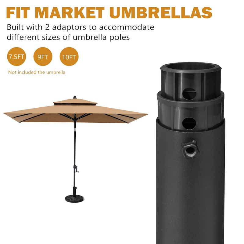 VredHom 30/45LBS Round Heavy Duty Patio Market Umbrella Base