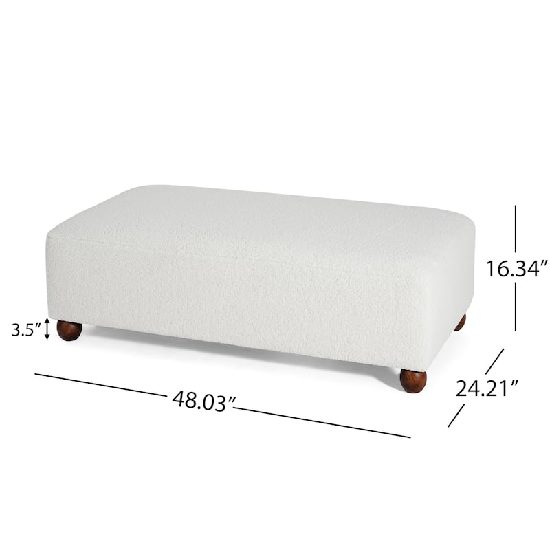 Christopher Knight Home - Modern Comfort Boucle Upholstered Ottoman Bench with Solid Wood Legs