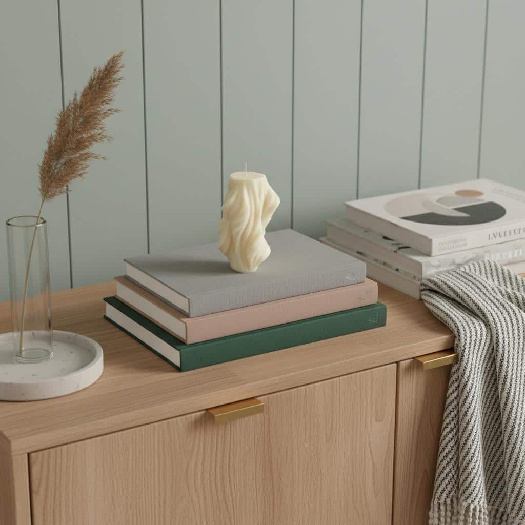 4" White Sandalwood Scented Dimensional Twist Candle