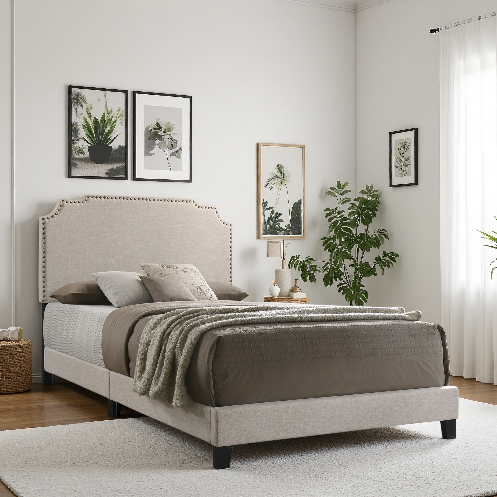 Eastern King Size Solid Wood Panel Bed