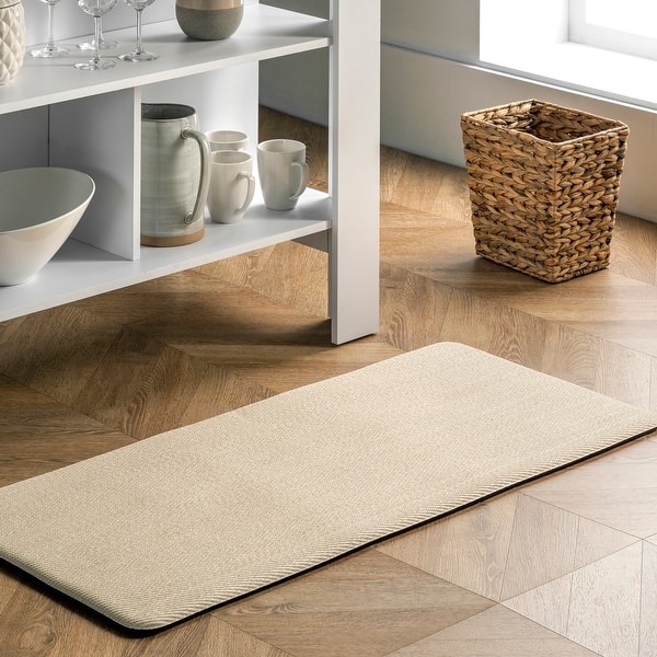 slide 2 of 6, Nuloom Casual Braided Anti Fatigue Kitchen or Laundry Room Comfort Mat 18" x 30" - Ivory