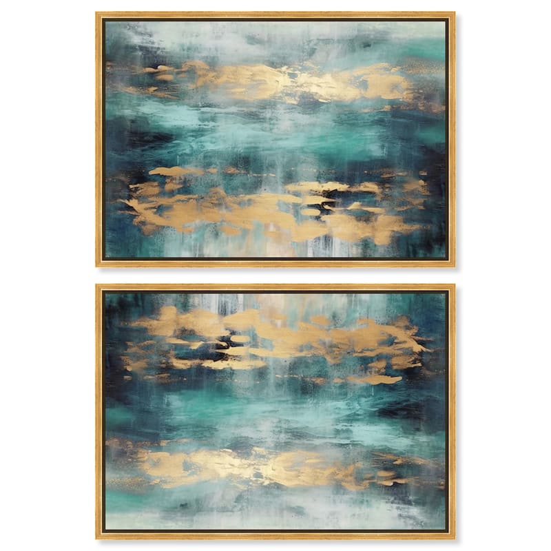 Summer Wine table Canvas by Art Remedy - 24" x 30" - Gold