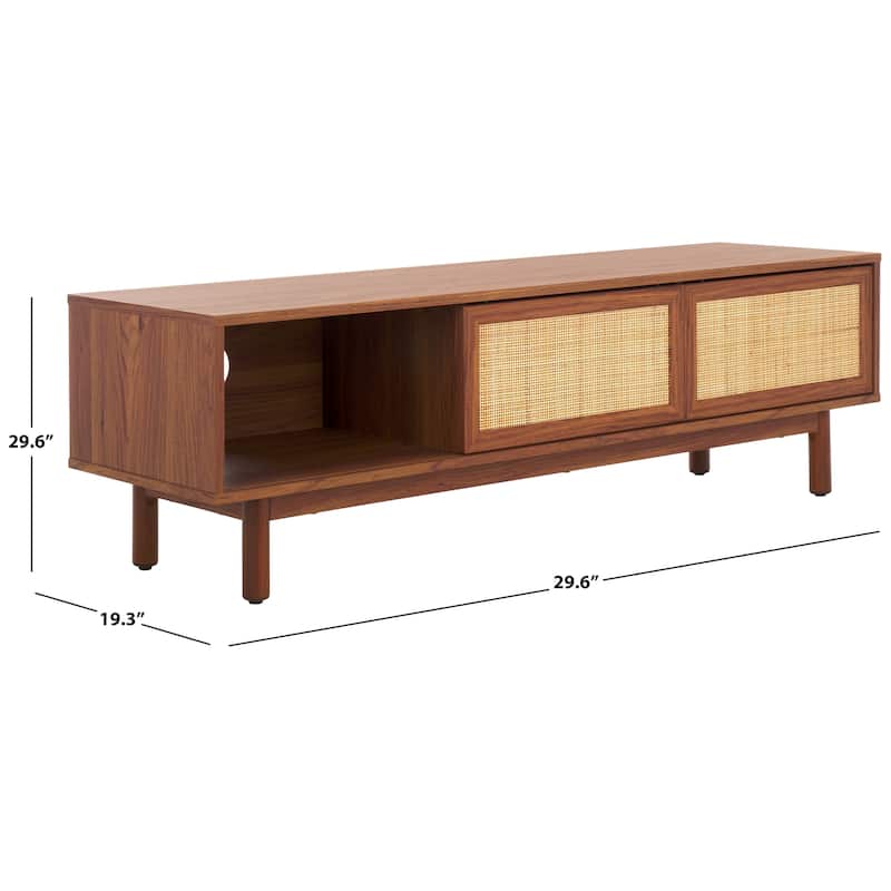 SAFAVIEH Home Aino 2 Door Media Stand - 53Wx15Dx16H - Walnut