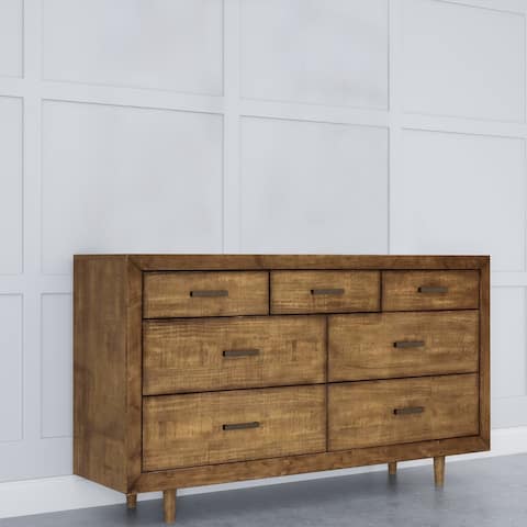 Abbyson Retro Mid Century 7 Drawer Wood Dresser