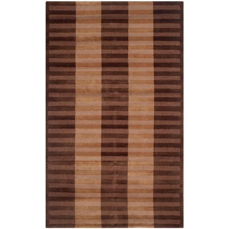 SAFAVIEH Couture Hand-knotted Nepalese Ludgera Wool Rug - 4' x 6' - Beige/Brown