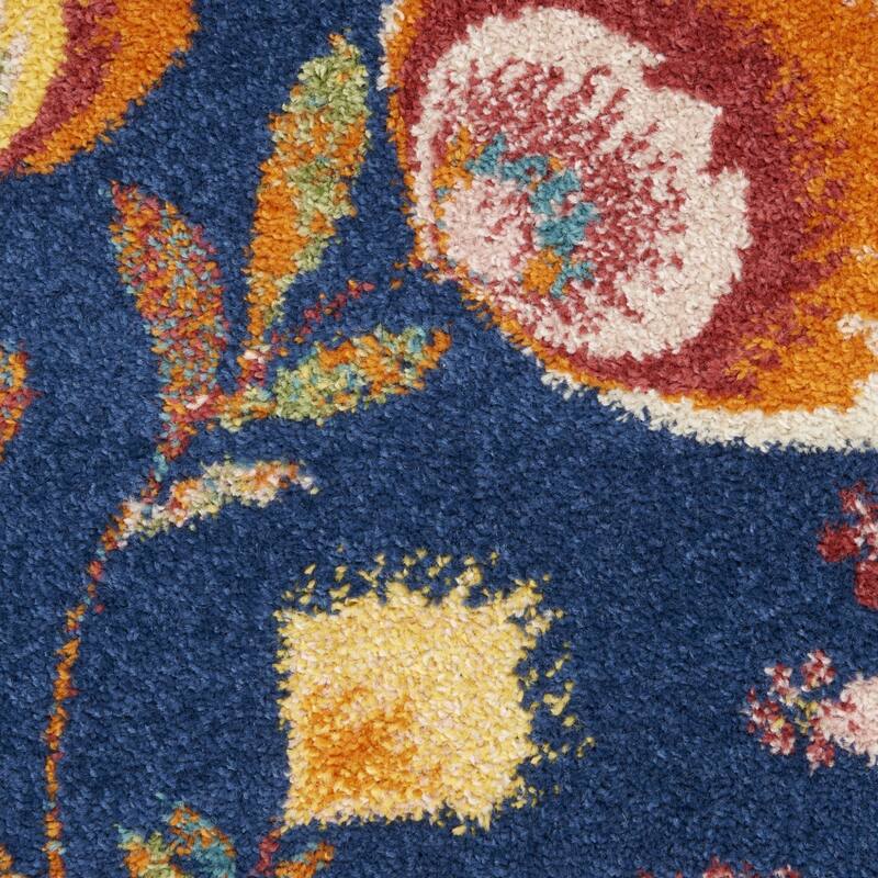 Power Loomed Floral Traditional Low Pile Area Rug